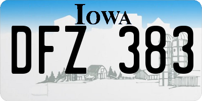 IA license plate DFZ383
