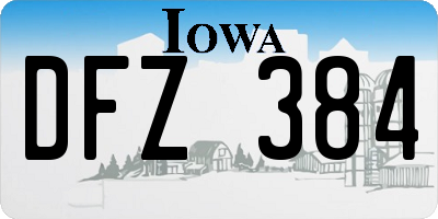 IA license plate DFZ384