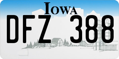 IA license plate DFZ388