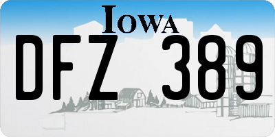 IA license plate DFZ389