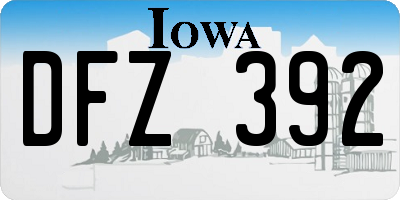 IA license plate DFZ392