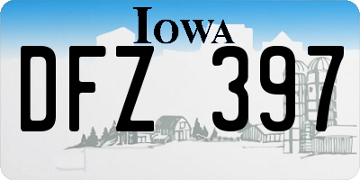 IA license plate DFZ397