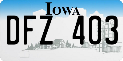 IA license plate DFZ403