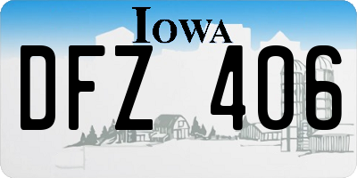 IA license plate DFZ406