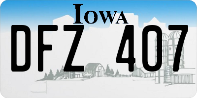 IA license plate DFZ407