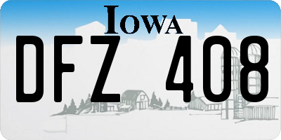 IA license plate DFZ408