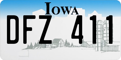 IA license plate DFZ411