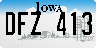 IA license plate DFZ413
