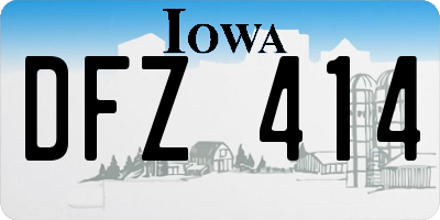 IA license plate DFZ414