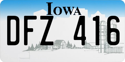 IA license plate DFZ416