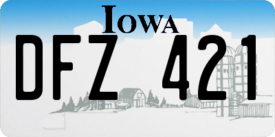 IA license plate DFZ421