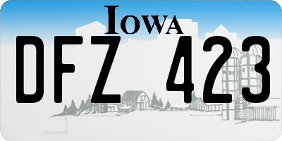 IA license plate DFZ423