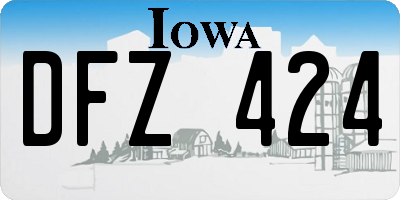 IA license plate DFZ424