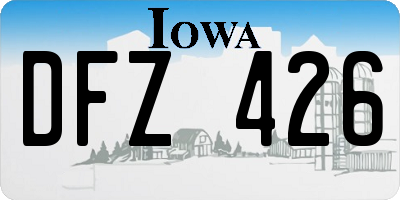 IA license plate DFZ426
