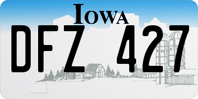 IA license plate DFZ427