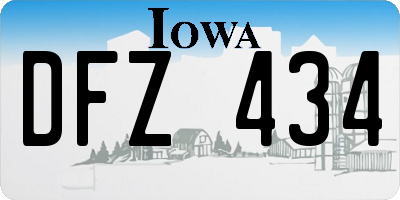 IA license plate DFZ434