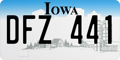 IA license plate DFZ441