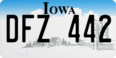 IA license plate DFZ442