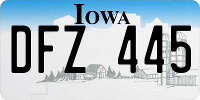 IA license plate DFZ445
