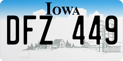 IA license plate DFZ449