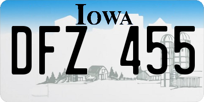 IA license plate DFZ455