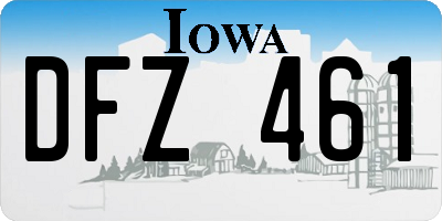 IA license plate DFZ461