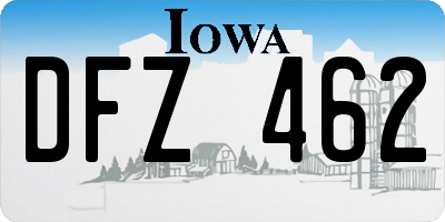IA license plate DFZ462