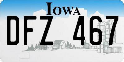 IA license plate DFZ467
