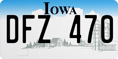 IA license plate DFZ470