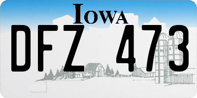 IA license plate DFZ473