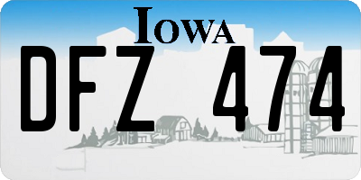 IA license plate DFZ474