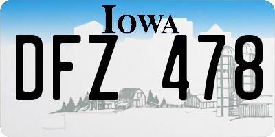 IA license plate DFZ478
