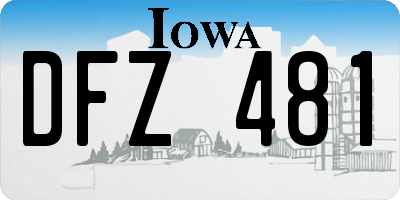 IA license plate DFZ481