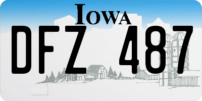 IA license plate DFZ487