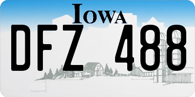 IA license plate DFZ488