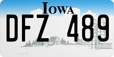 IA license plate DFZ489