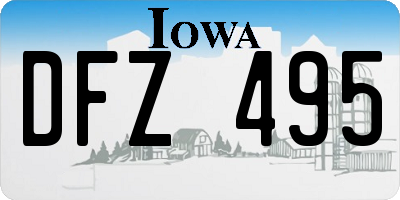 IA license plate DFZ495