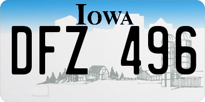 IA license plate DFZ496
