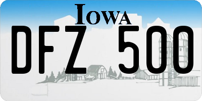 IA license plate DFZ500