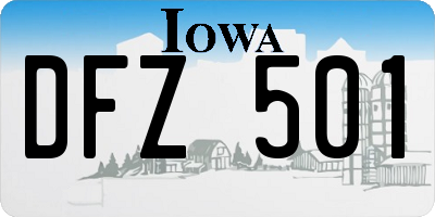 IA license plate DFZ501