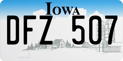 IA license plate DFZ507