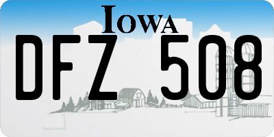 IA license plate DFZ508