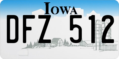 IA license plate DFZ512