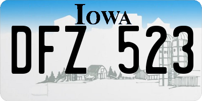 IA license plate DFZ523
