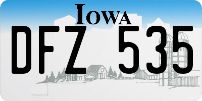 IA license plate DFZ535