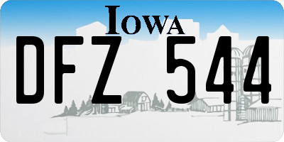 IA license plate DFZ544