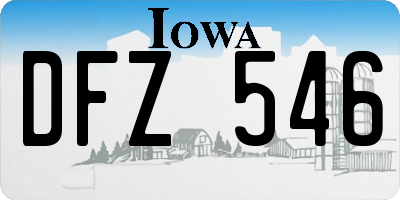IA license plate DFZ546