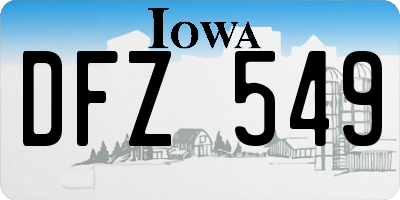 IA license plate DFZ549