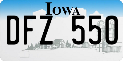 IA license plate DFZ550