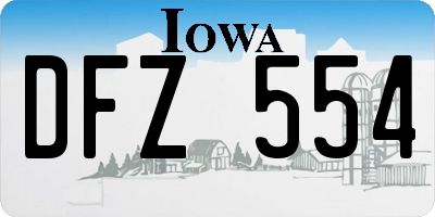 IA license plate DFZ554